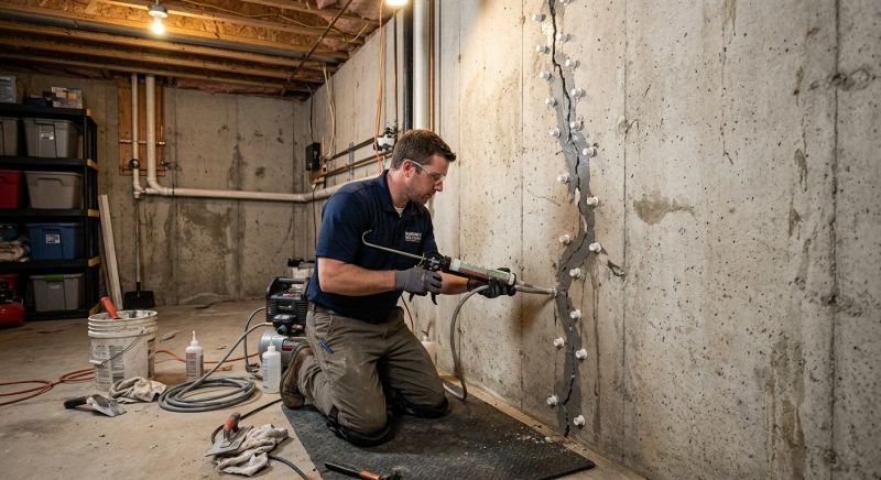 Basement Crack Repair in Washtenaw County, MI