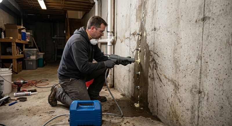 Cracked Foundation Repair in Wixom, MI