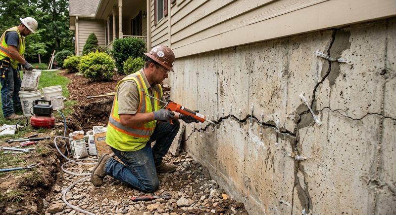 Cracked Foundation Repair in Wyandotte, MI