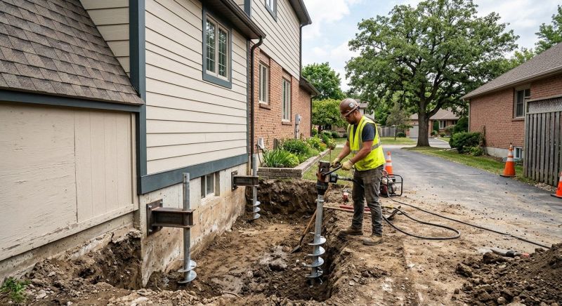 Helical Piers Installation in Washtenaw County, MI