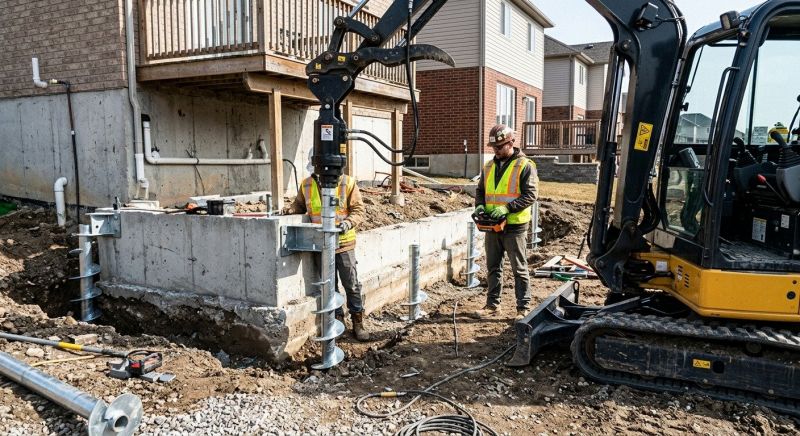 Helical Piers Installation in Washtenaw County, MI
