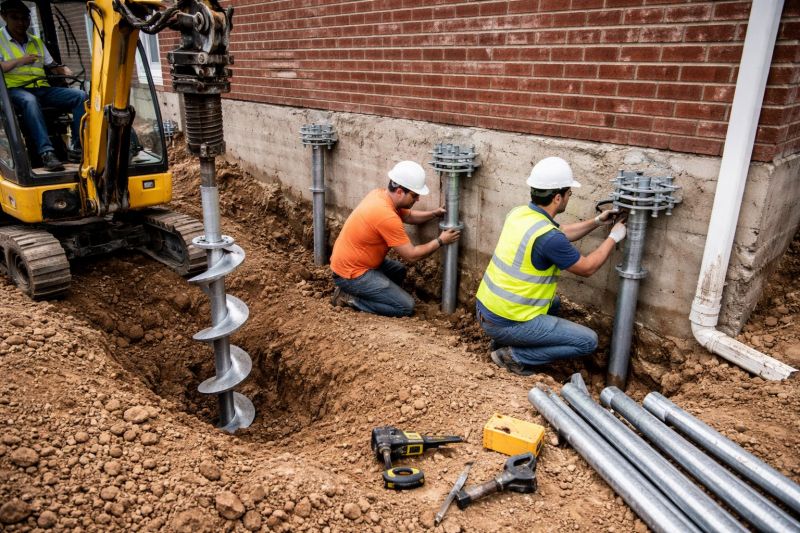 Helical Piers Installation in Washtenaw County, MI