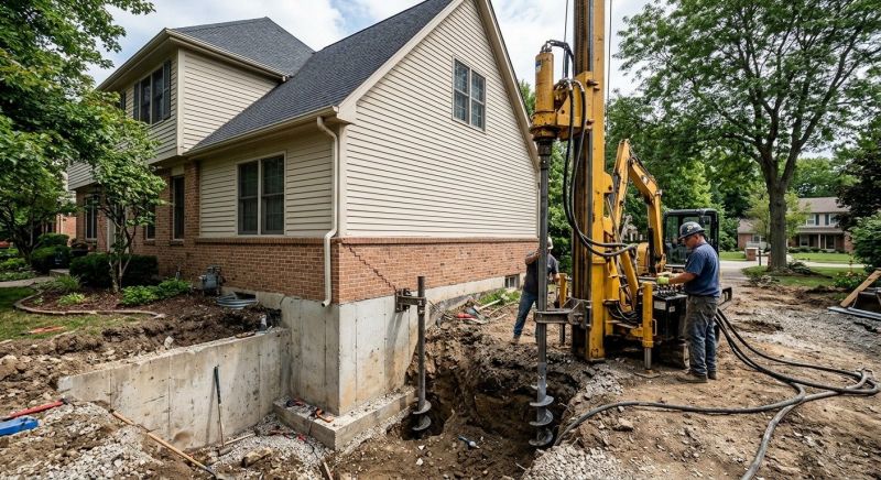 Helical Piers Installation in Washtenaw County, MI