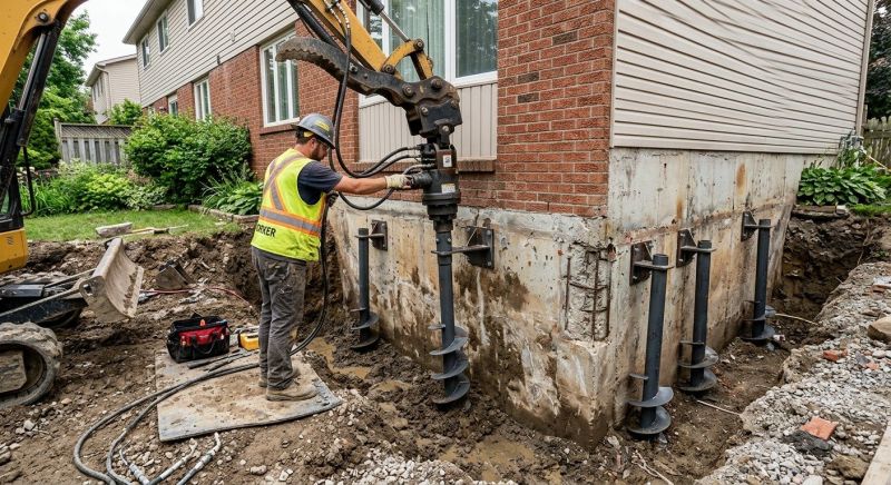 Helical Pile Installation in Washtenaw County, MI