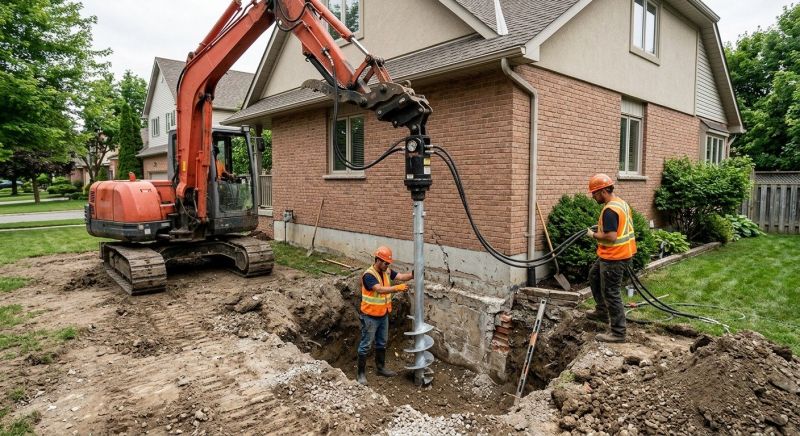 Helical Pile Installation in Washtenaw County, MI