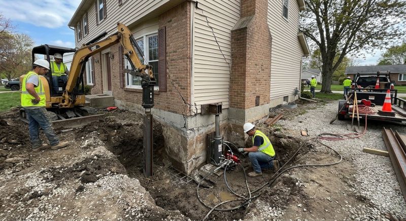 Sinking Foundation Repair in Newport, MI