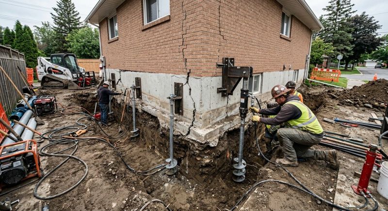Sinking Foundation Repair in Northville, MI