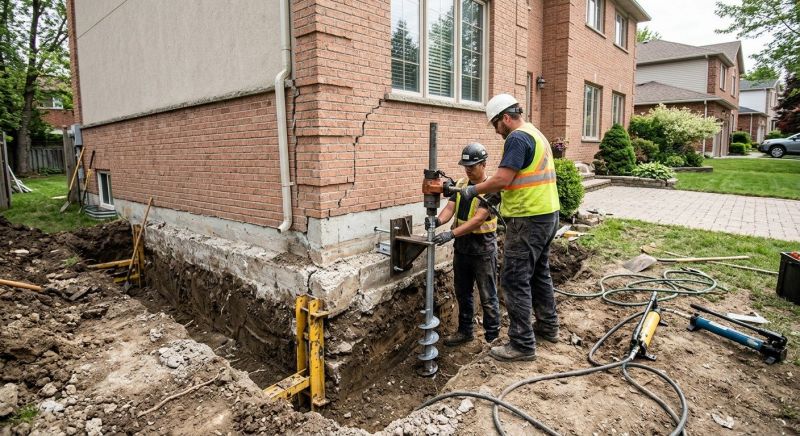Sinking Foundation Repair in Pinckney, MI
